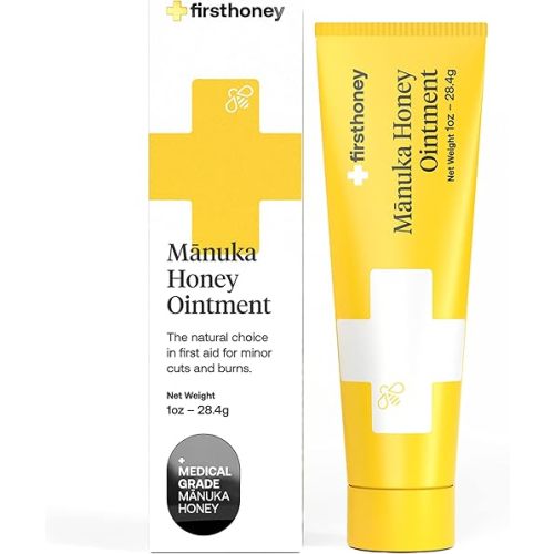 FIRST HONEY Manuka Wound Ointment [1oz - 28.4g] | Rapid Wound Repair Gel | Fast Relief for Skin & Burns | Manuka Honey from New Zealand | Antibiotic Free Burn Care, Scar Gel, Dressing Aid