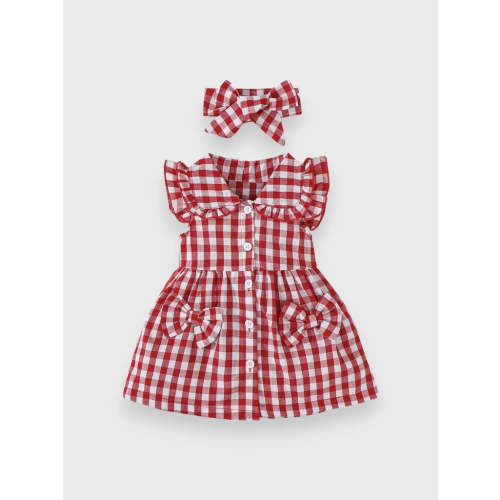 2 Pc Baby Girl Picnic Gingham Dress