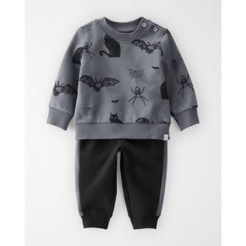 Baby Halloween Fleece Set Made with Organic Cotton in Spooky Creatures - 12 months