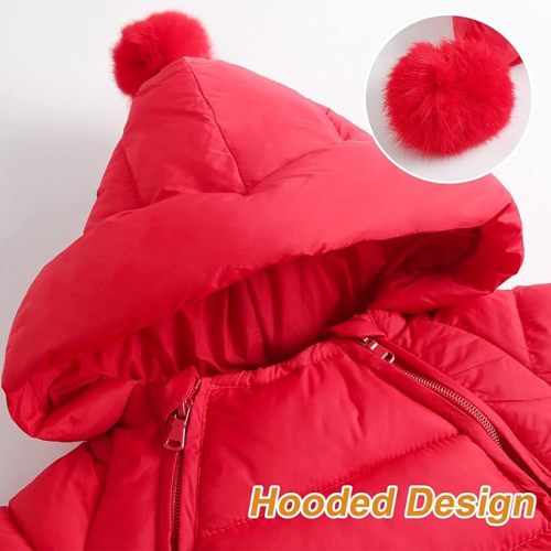Happy Cherry Baby Boys Girls Winter Warm Romper Jumpsuit Hooded Loose Fit Bunting Jacket Double Zip Snowsuit Coverall