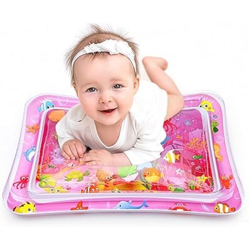 Tummy Time Water Mat for Girl, Water Play Mat for Babies Inflatable Tummy Time Water Play Mat for Infants and Toddlers 3 to 12 Months Promote Development Toys Cute Baby, Pink