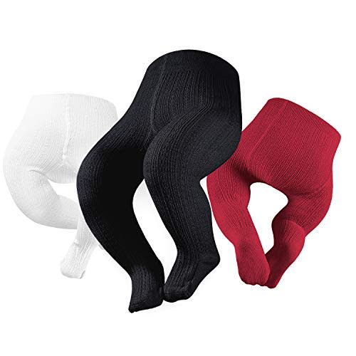 Petrass Baby Girls Cable Knitted Tights Infant Full-Footed Seamless Cotton Tights New-born Girls Seamless Leggings 3/4/5/6