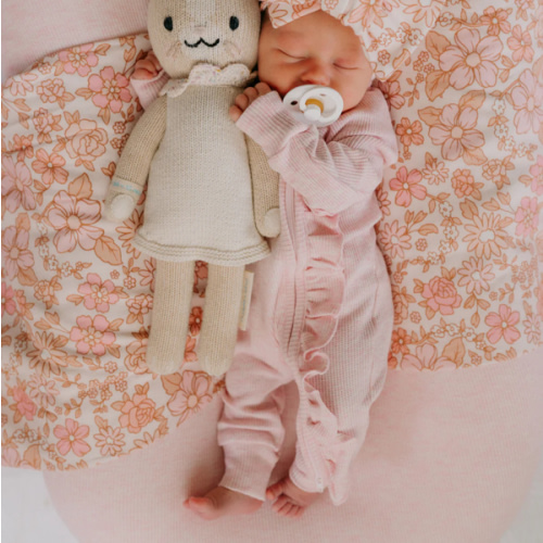 Frill Zip Romper | Baby Pink Marle Waffle – Little and Fern