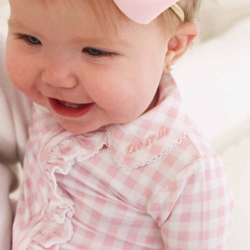 Peter Pan Collar Ruffle Zipper Footie