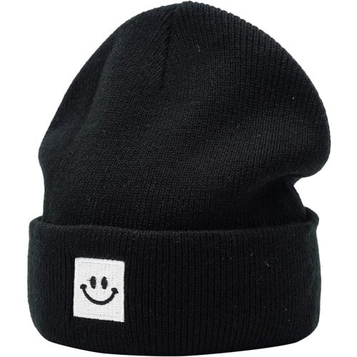 55cube Baby Beanie 0-6 Months 6-12-24 Months 2-5-8 Years Kids Winter Hat - Black