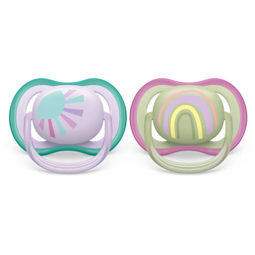 Avent Ultra Air Pacifier 0-6m sun/ rainbow 2pk