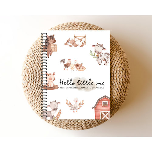 Baby Book, Baby Books, Baby Shower Gift, Baby Boy, Baby Girl, Pregnancy Gift, New Mom Gift, Baby Milestone, Farm Nursery, Baby Nursery, C75A