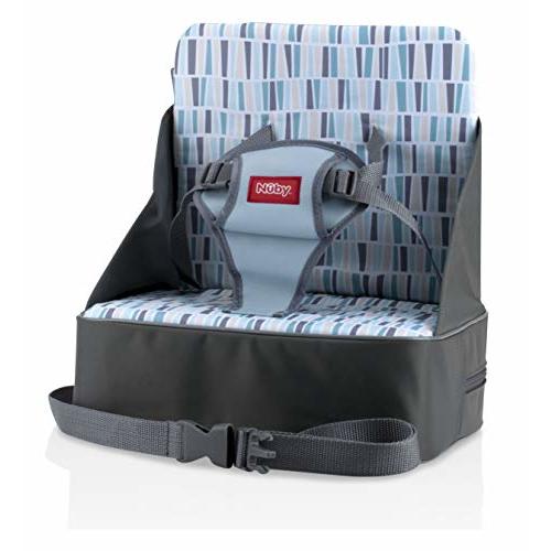Nuby Easy Go Safety Lightweight High Chair Booster Seat, Great for Travel, Gray