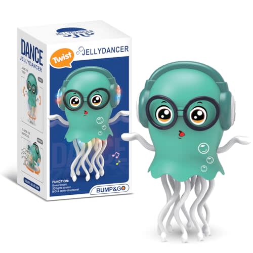 Dancing Jellydancer Baby Toy, Crawling Infant Tummy Time Toy, Magic Dancing Music Crawling Toys for 3 4 5 6 7 8 Year Old Kids Boy Girl Birthday Gifts, Interactive Relax Fidget Easter Gifts