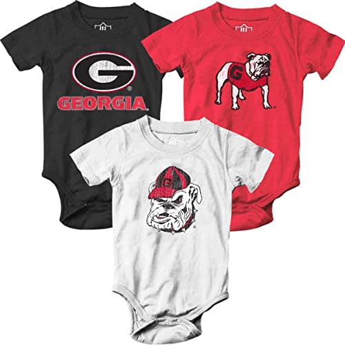 Wes and Willy Baby College Team 3 Pack of Cotton Rompers
