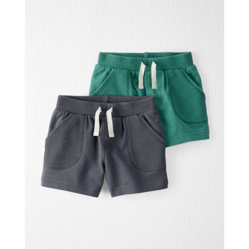 Baby 2-Pack Organic Cotton Waffle Knit Shorts - Little Planet | Carter's
