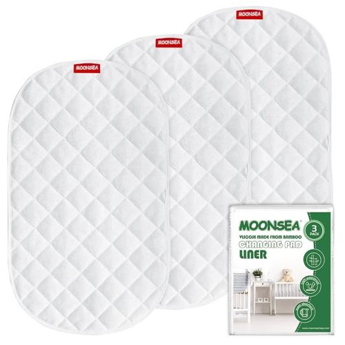 Amazon.com: Changing Pad Liner Bassinet Liner Waterproof, Warm On Baby's Back Terry Thick Cushion 3 Count (15"X26.5", White), Washable and Reusable Changing Mats, Bassinet Mattress Pad Liner : Baby