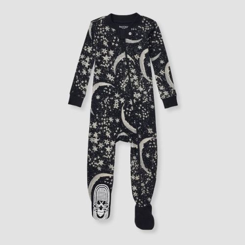 Burt's Bees Baby® Baby Boys' Snug Fit Celestial Moon Footed Pajama - Black 12m
