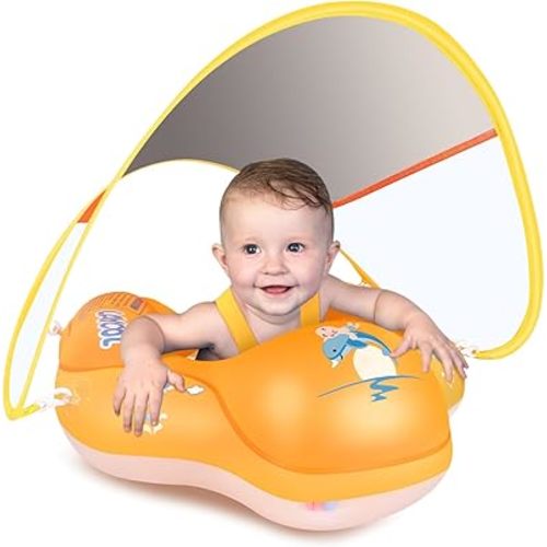 LAYCOL Baby Swimming Float with UPF50+ Sun Canopy Baby Floats for Pool No Flip Overbaby Pool for Baby Age of 3-36 Months