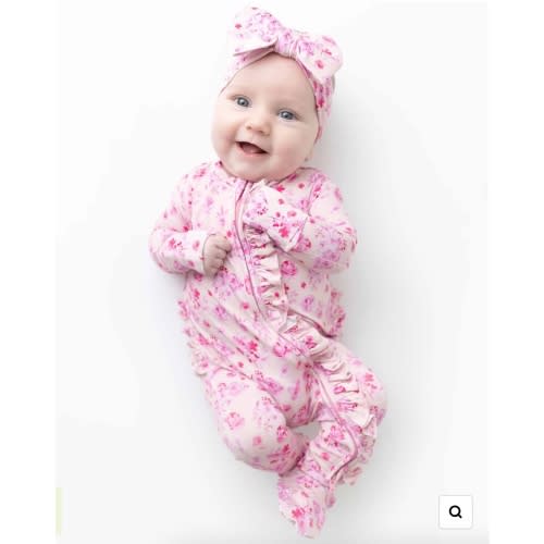 Eliana Ruffled Zippered Footie 0-3