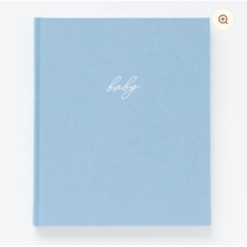 Linen Baby Book - Blue