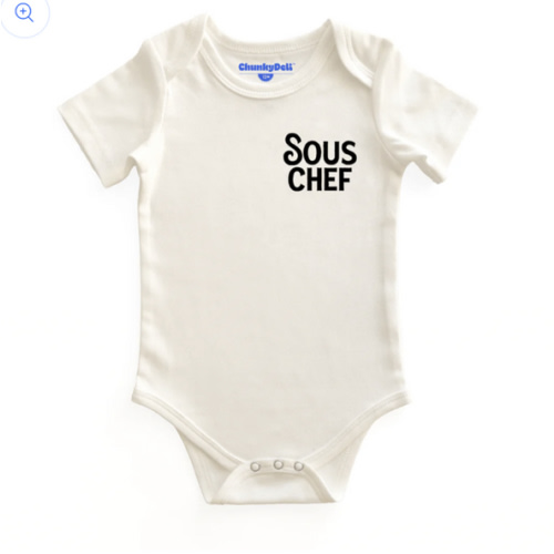 Sous Chef Baby Bodysuit | 100% Cotton and Machine Washable – Chunky Deli