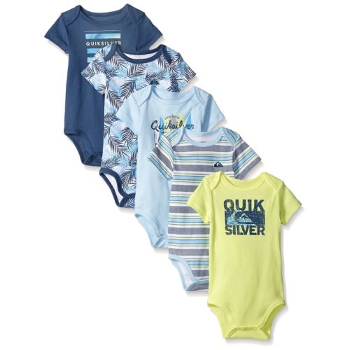 Baby Boys' 5 Pack Bodysuit - Navy/Lime