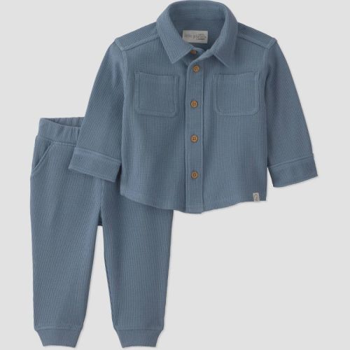 Little Planet By Carter's Baby Boys' 2pc collared shirt and pants set - Blue 6M