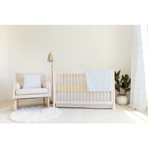 Light Blue Ticking Crib Coordinates