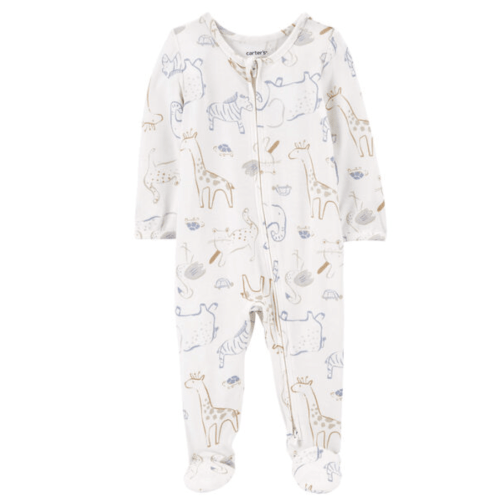 Baby Animal Print Zip-Up PurelySoft Sleep & Play Pajamas - Carter's | Carter's