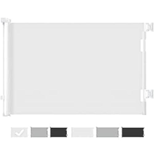 Cumbor Baby Gate Retractable Gates for Stairs, Mesh Dog Gate for The House, Wide Pet Gate 33" Tall, Extends to 55" Wide, Long Child Safety Gates for Doorways, Hallways, Cat Gate Indoor/Outdoor(White) - 33" Tall x 55" Wide