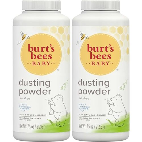 Burt's Bees Baby Dusting Powder,100% Natural Origin Baby Powder Talc-Free,7.5 oz. Bottle,(Pack of 2)