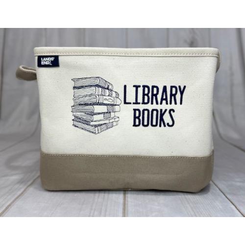 Library Book Box | Canvas Storage Basket l Canvas Cube w/Handles l Reading Cube
