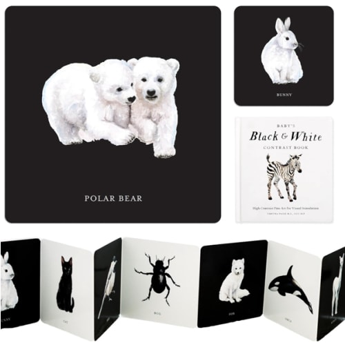 Baby's Black and White Contrast Book: High-Contrast Art for Visual Stimulation at Tummy Time (Tabitha Paige Children's Book Series)