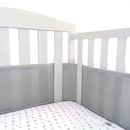 Hot Sale Breathable Crib Bumper Grey Mesh Crib Bumper for Full Size Crib Breathable Mesh