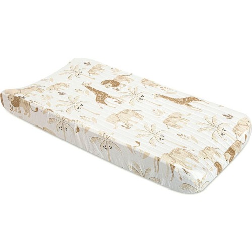 CRANE BABY Quilted Changing Pad Cover, Brown/ White
