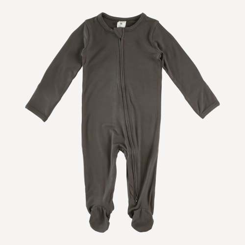 long sleeve zipper footie | beluga | bamboo