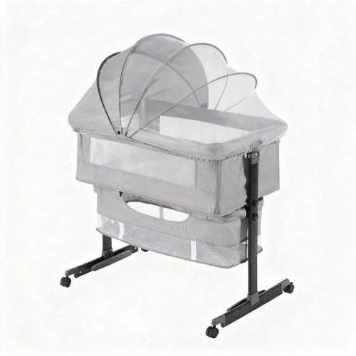 Semphis Baby Bassinet ,Foldable Portable Bedside Crib,Storage Basket Breathable Mesh.