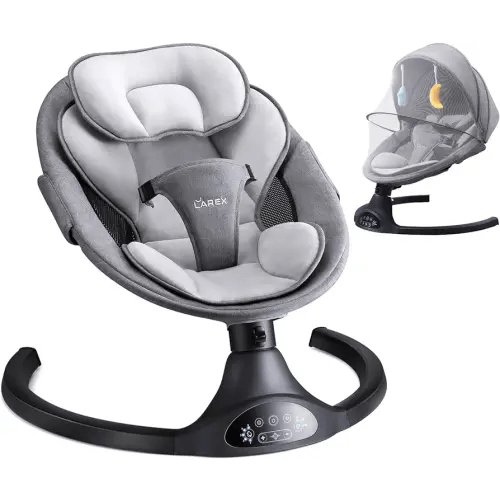 Baby Swing for Infants | Electric Bouncer for Babies,Portable Swing for Baby Boy Girl,Remote Control Indoor Baby Rocker with 5 Sway Speeds,1 Seat Positions,10 Music and Bluetooth