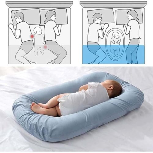 Baby Lounger Snuggle Me Lounger for Baby, Bionic Design Baby Nest Sleeper Baby Lounger for Newborn 0-24 Months, Soft Organic Cotton Breathable Lounger Pillow for Infants (Green Newborn Lounger)