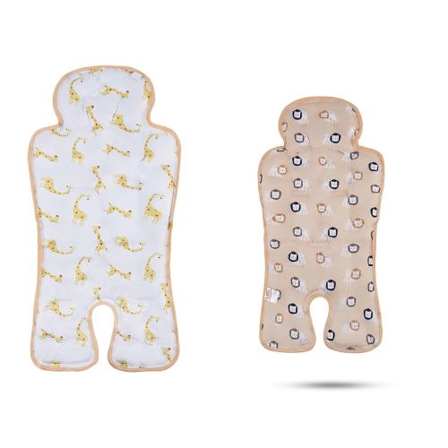 Gel Car Seat Cooler Pad,1 Pack Double Sides-Universal Baby Stroller Ice Cushion Cooler Mat,Summer Cooling Seat Liner,Multifunctional Suitable for Baby Dining Chair,Child Safety Seat (Giraffe+Lion)