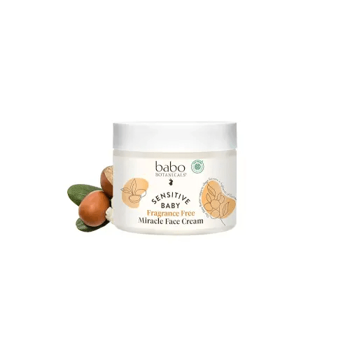 Babo Botanicals Sensitive Baby Fragrance-Free Miracle Cream - Face & Body Moisturizer - For Sensitive Skin - Calendula, Shea Butter, Coconut Oil - EWG Verified - Fragrance-Free - For Babies & Kids