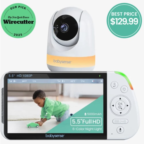 Babysense MaxView: 1-Camera Split-Screen HD Video Baby Monitor