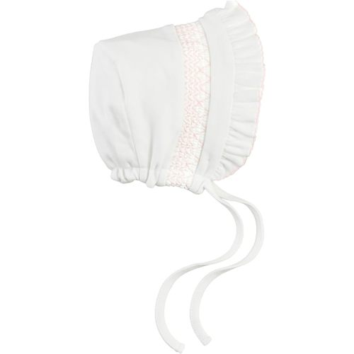 Mud Pie Children's Pink Smocked Bonnet; NB-3M
