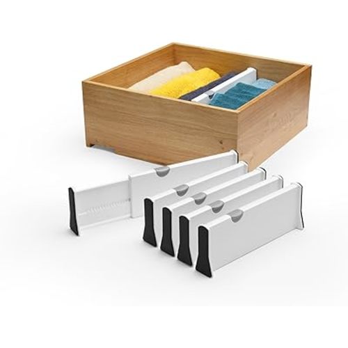 Fox & Red Draw divider 5 pack - Adjustable Draw Dividers for baby clothes & drawer organizers for clothing- Nursey drawer organizers & drawer separators 4" High x 11"- 17.25" Long