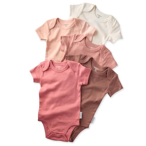 Butterblu Avery 5-Pack Short Sleeve Bodysuits 100% Organic Cotton Baby Clothes for Boys and Girls