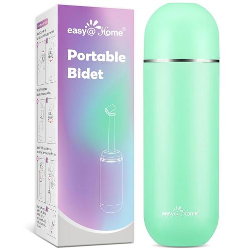 Easy@Home Portable Bidet for Travel: Peri Bottle for Postpartum Care - Handheld Sprayer for Women & Men | 380ml(12.8oz) Large Personal Hygiene Cleaning Bottle | BPA-Free | EPB-01 Green
