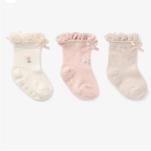 Floral Ankle Non Slip Baby Socks 3 pack – Elegant Baby
