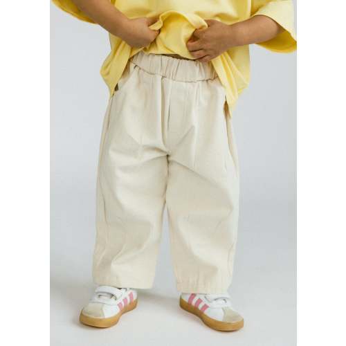 Pleated Twill Pant- Ivory