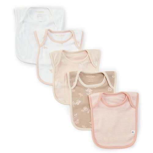Burt's Bees Baby Whimsical Printed Lap-Shoulder Bibs 5-Pack