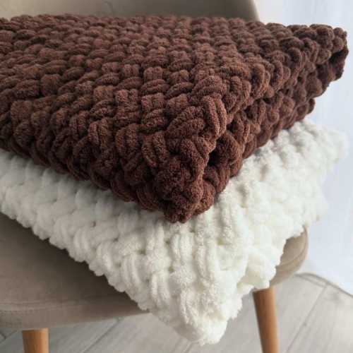 Chunky Knit Baby Blanket 100x80 cm, Soft Chenille Newborn Blanket, Handmade Baby Shower Gift, Cozy Nursery Decor, Infant Knit Throw