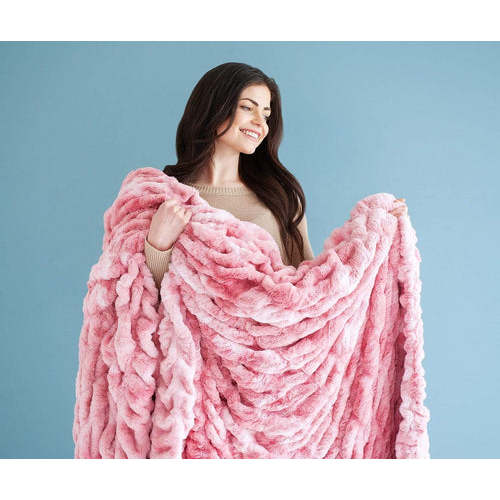 Minky Couture | Hugs Cotton Candy Pink Blanket (Travel)