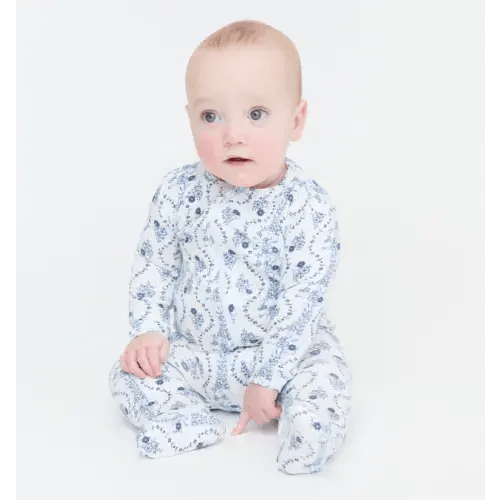 Hill House, The Footie Pajama - Pastel Trellis - 3-6M