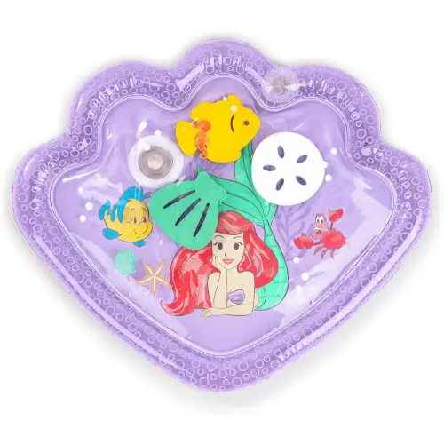 Bright Starts Disney Princess Ariel Tummy Time Water Mat, The Little Mermaid Sea Treasures, Purple, Baby Girl Newborn +