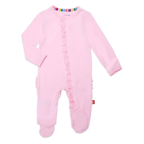 Magnetic Me Girls Modal Magnetic Baby Footie Pajamas | Silky Soft Modal Fabric | Baby Sleepers Available Sizes PRE - 24M